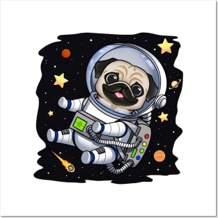 Intergalactic Pug Adventures: Exploring the Cosmos Posters and Art